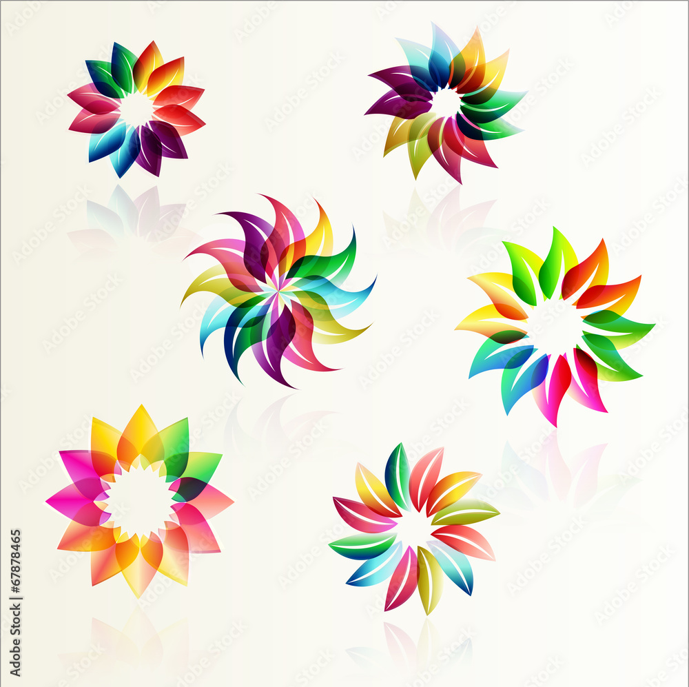Fototapeta premium Set of flower designs