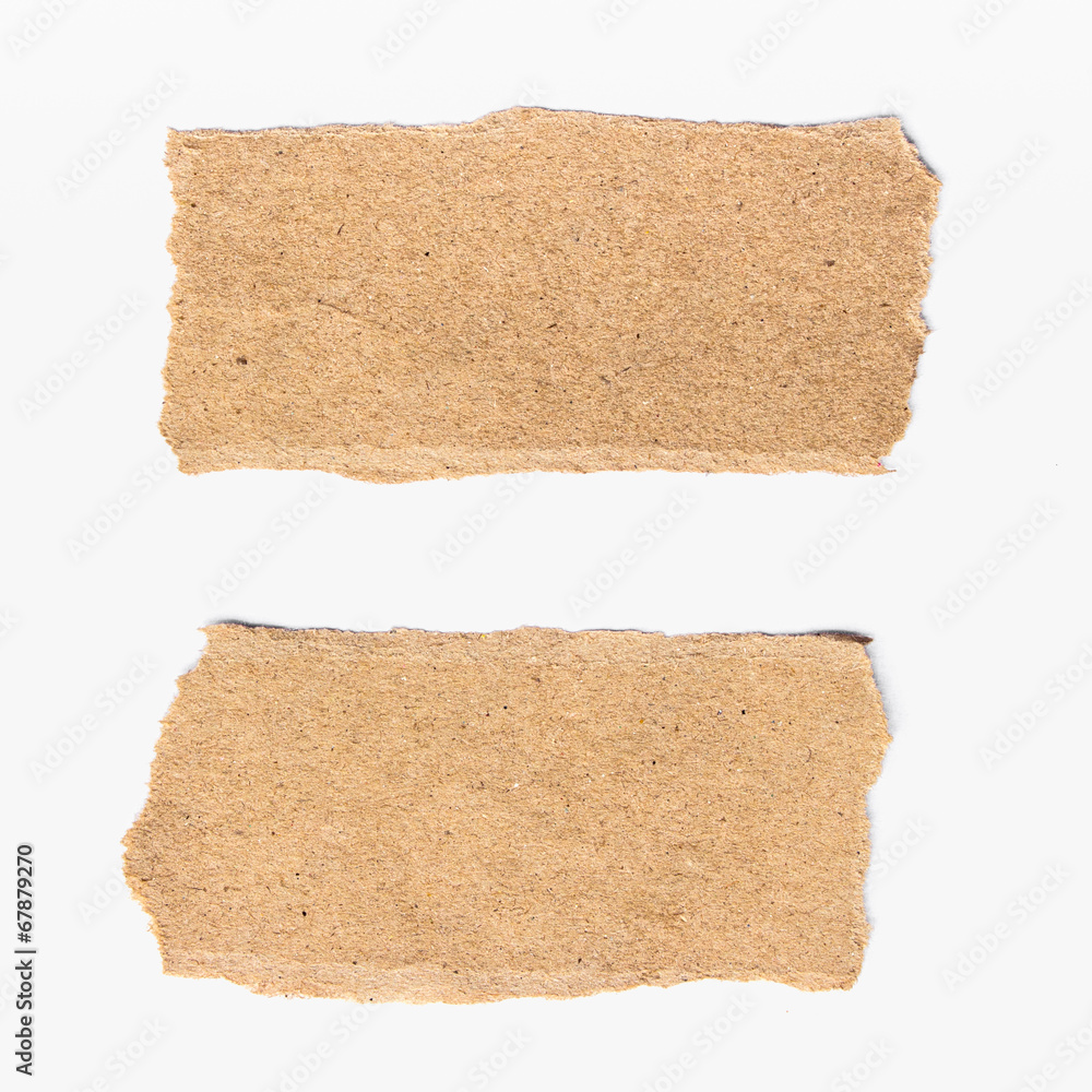 two torn paper on isolated on white background.