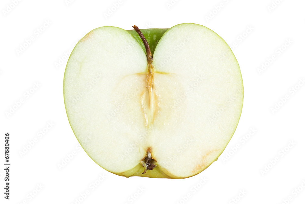 Slice of fresh green apple. Slice of fresh green apple.