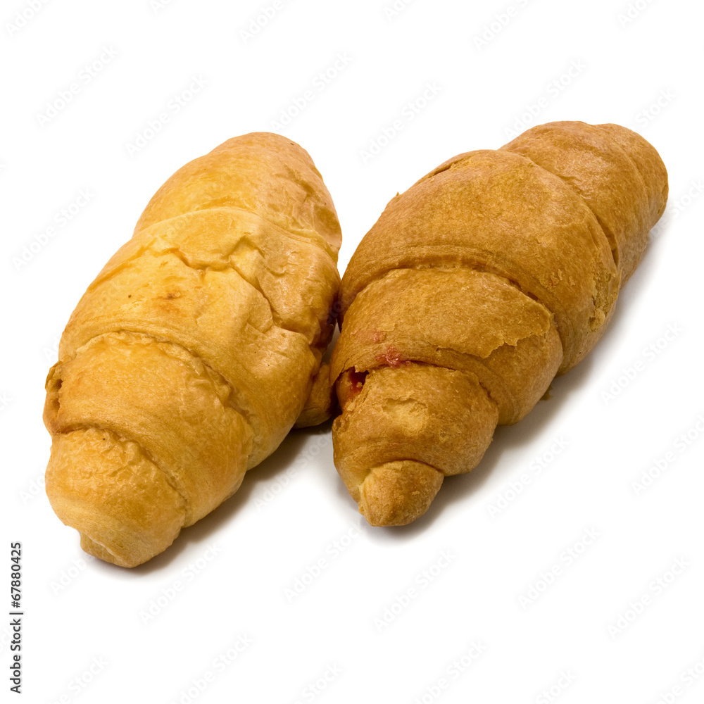 Isolated image of two delicious buns  on a white background