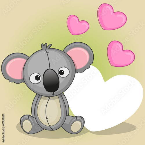 Koala with hearts