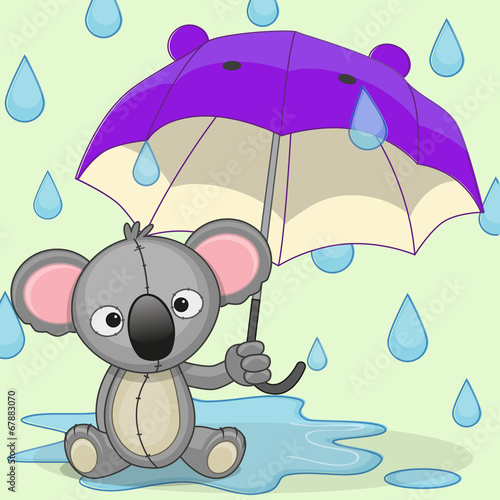 Koala with umbrella