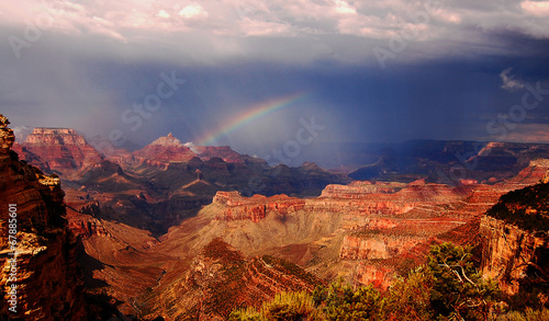 A rainbow in the Grand Canyon National Park