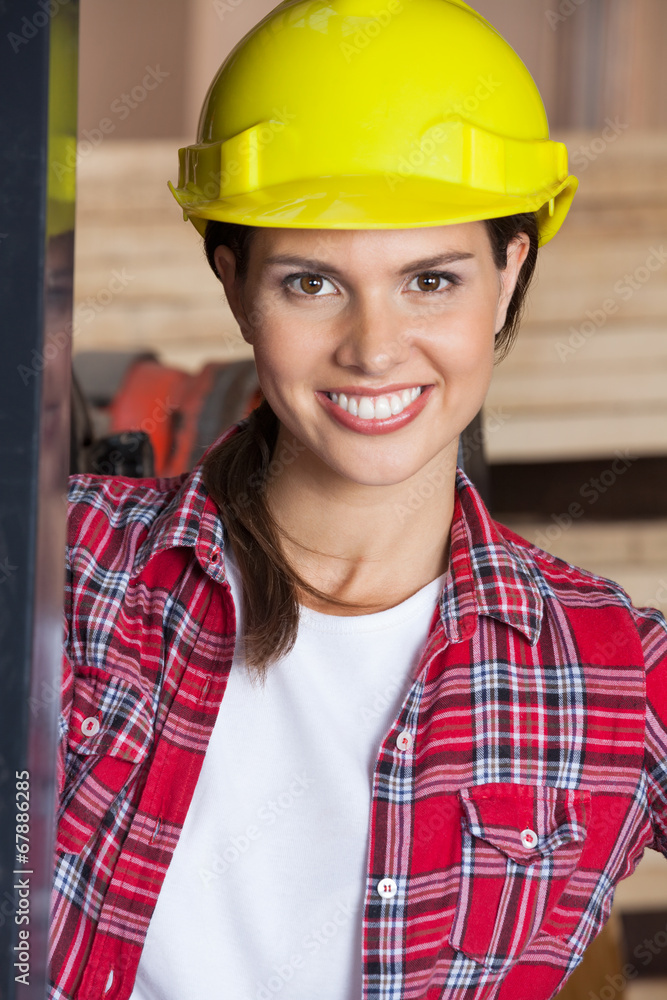 Closeup Of Confident Engineer Wearing Hardhat Closeup Of Confident Engineer Wearing Hardhat