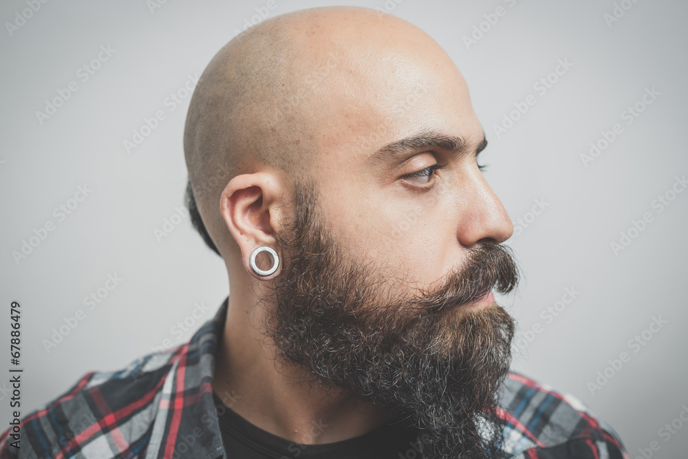 Obraz premium hipster long bearded and mustache man