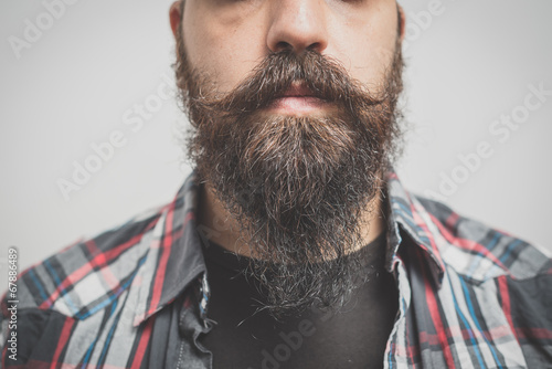 hipster long bearded and mustache man