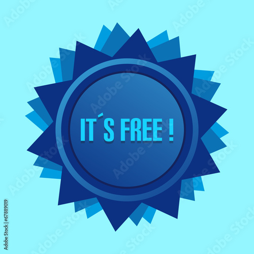 Blue Style Star With Label Sign Free