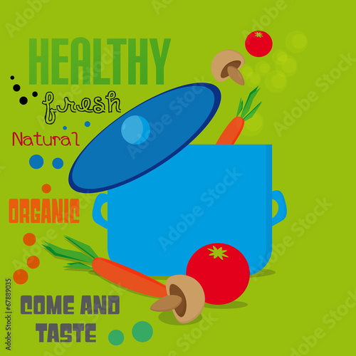 Fresh Food Menu With Tomato and Carrot With Text