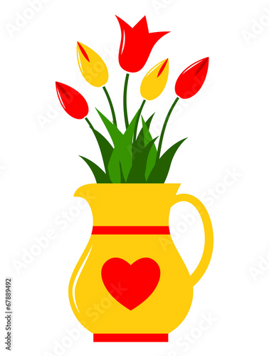 Fototapeta Naklejka Na Ścianę i Meble -  tulips in jug