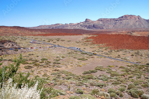 Pustynny krajobraz w parku narodowym teide, teneryfa w Hiszpanii