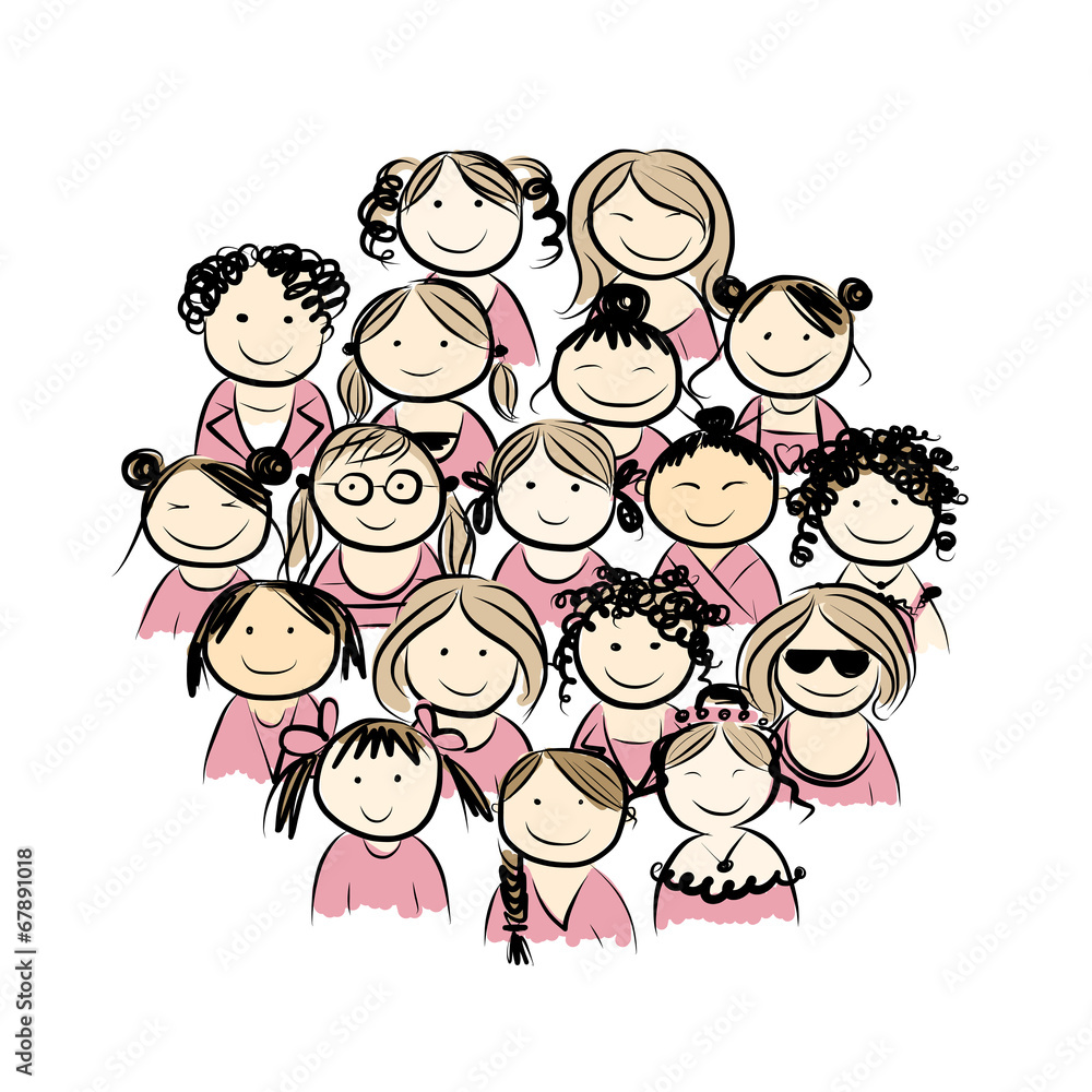 Group of women for your design Group of women for your design