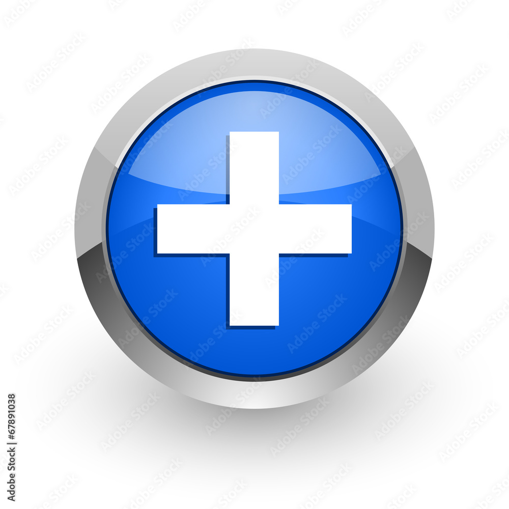 plus blue glossy web icon plus blue glossy web icon