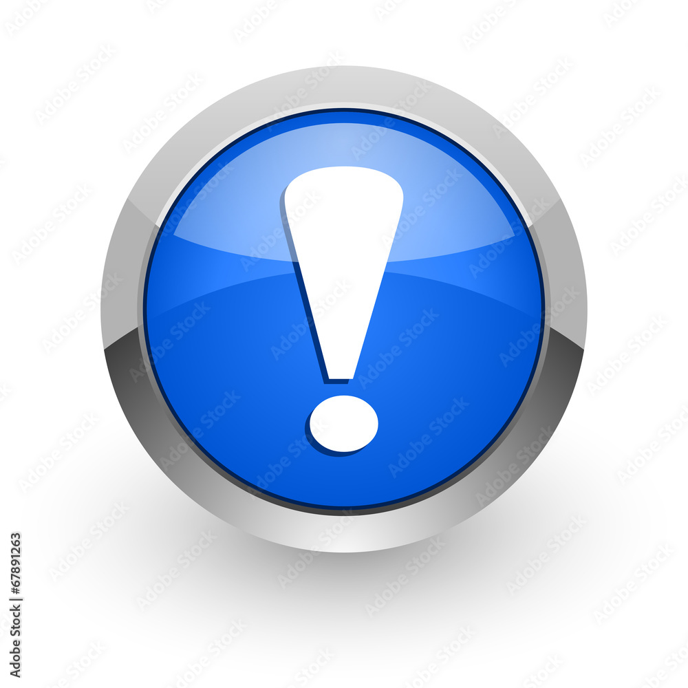 exclamation sign blue glossy web icon exclamation sign blue glossy web icon
