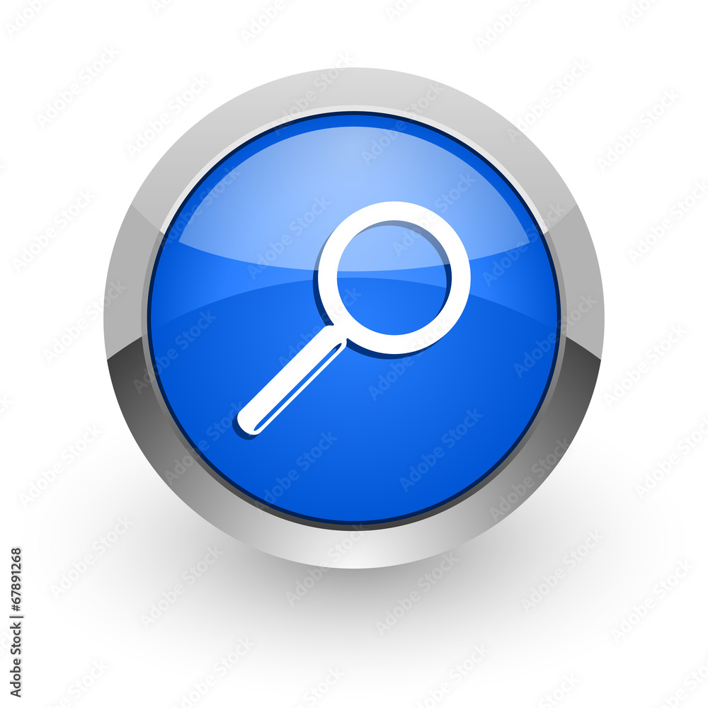 search blue glossy web icon