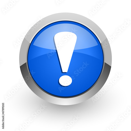 exclamation sign blue glossy web icon