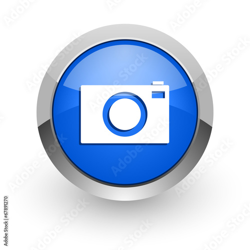 camera blue glossy web icon