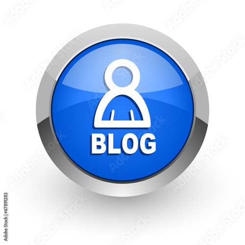 blog blue glossy web icon