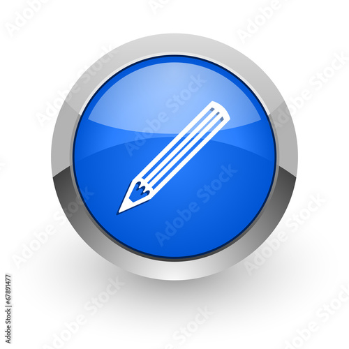Free Download pencil blue glossy web icon - GFXLoad
