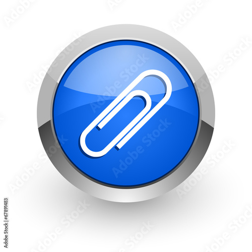 Free Download paperclip blue glossy web icon - GFXLoad