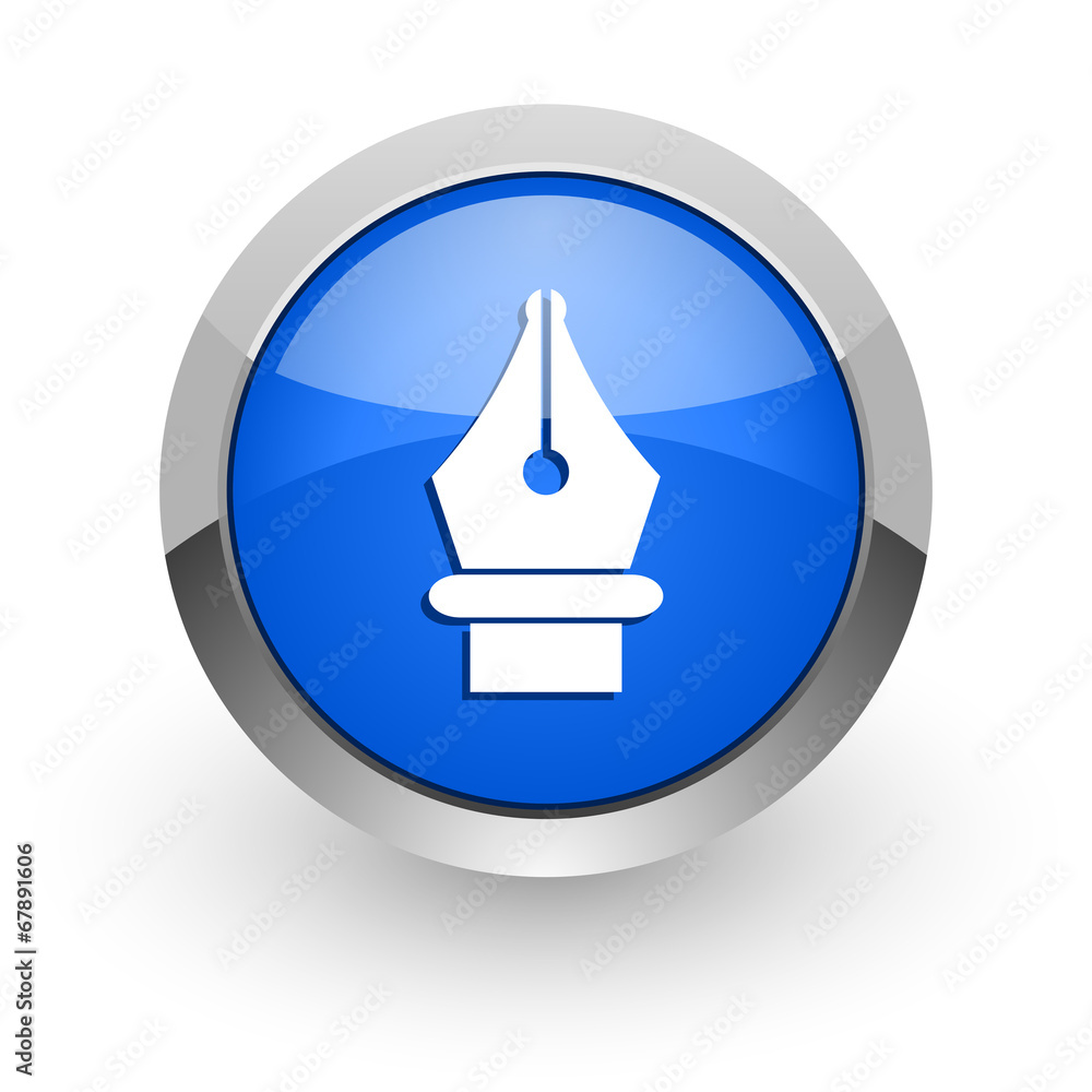 pen blue glossy web icon
