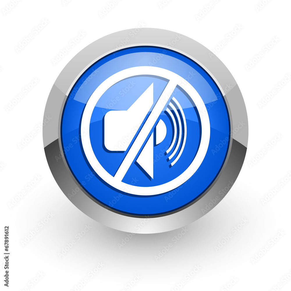 mute blue glossy web icon mute blue glossy web icon