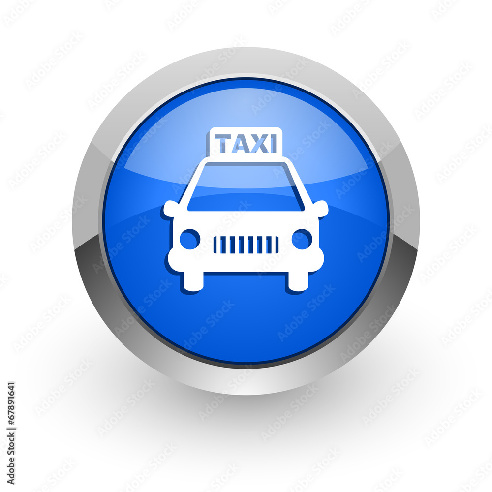 taxi blue glossy web icon taxi blue glossy web icon