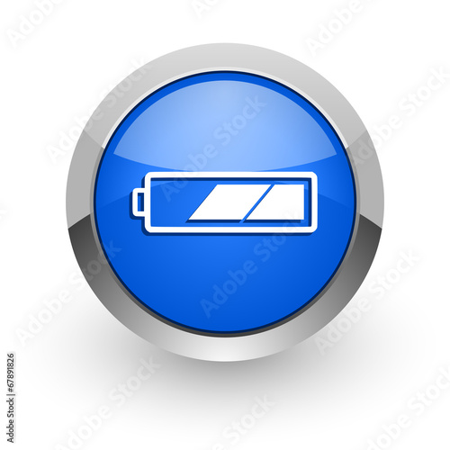 Free Download battery blue glossy web icon - GFXLoad