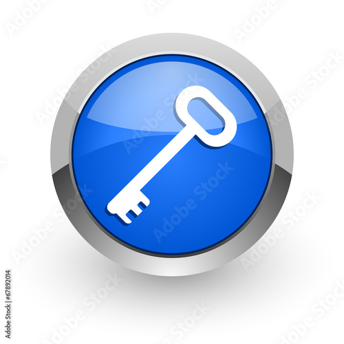 key blue glossy web icon