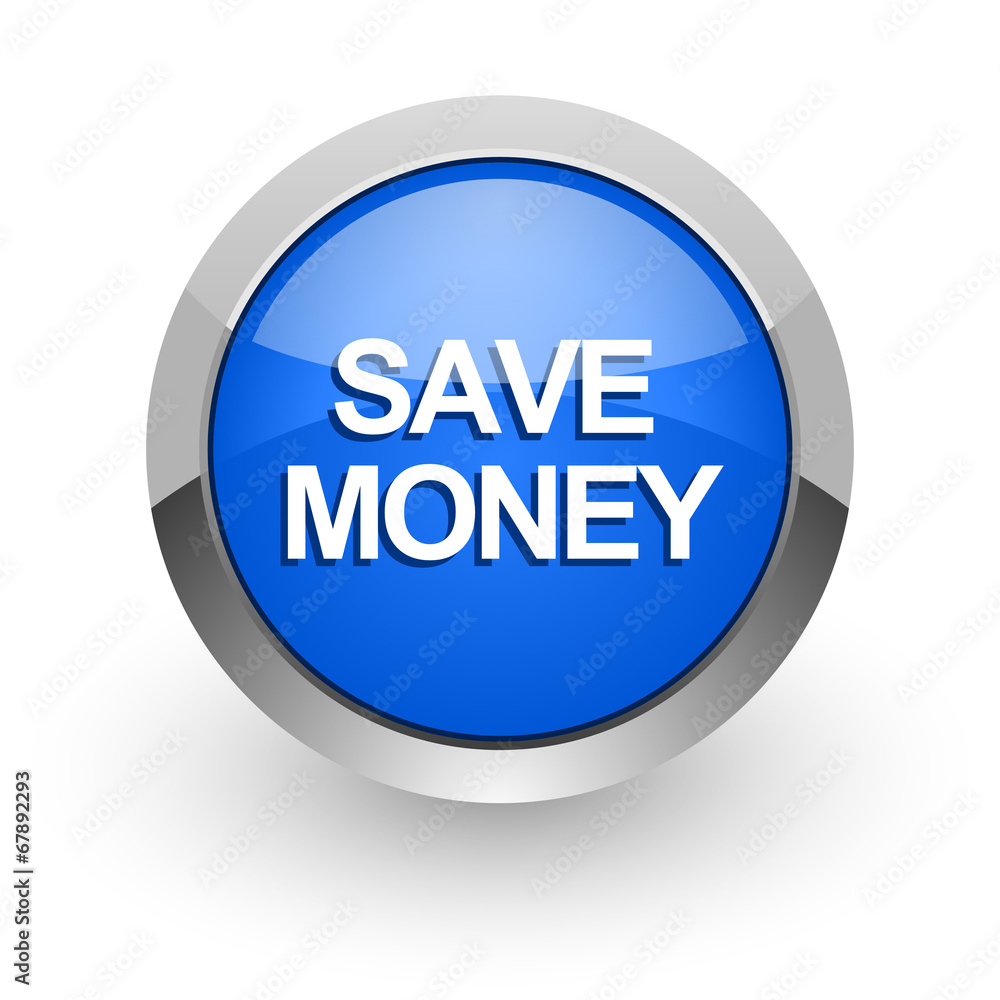 save money blue glossy web icon