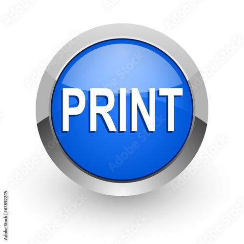 Free Download print blue glossy web icon - GFXLoad