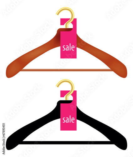 Wooden Coat Hanger With Sale Tag