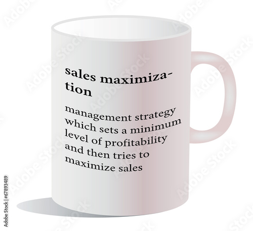 dictionary word of sales maximization on white mug