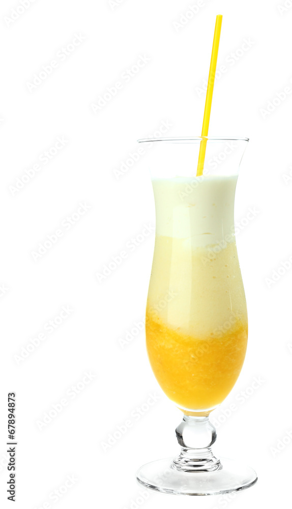 Delicious fruit smoothie isolated on white Delicious fruit smoothie isolated on white