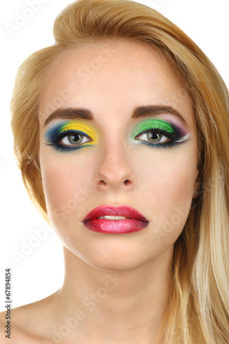 Beautiful woman with bright...
