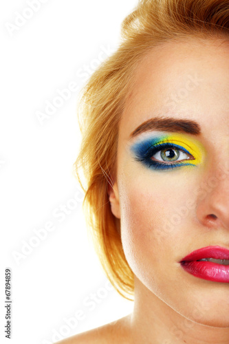 Beautiful woman with bright...