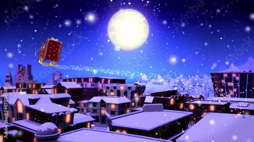 夜空を行くサンタA