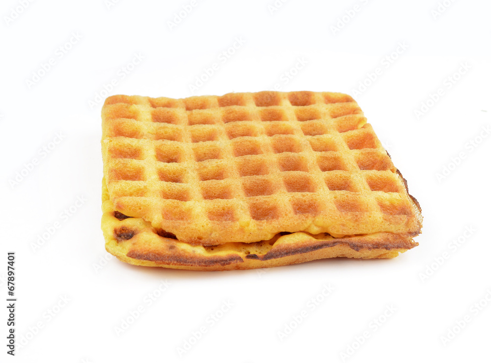 Sweet waffles isolated on white Sweet waffles isolated on white
