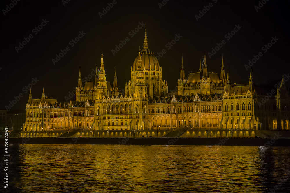 parliament of Hungary at night