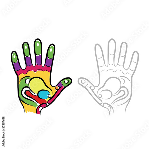Hands sketch for your design, massage reflexology