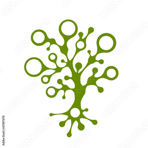 Abstract tree with circle frames for your design