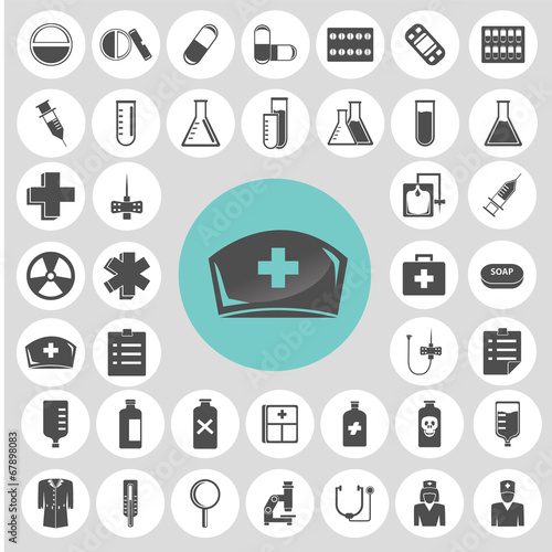 Medical icons set. Illustration eps10
