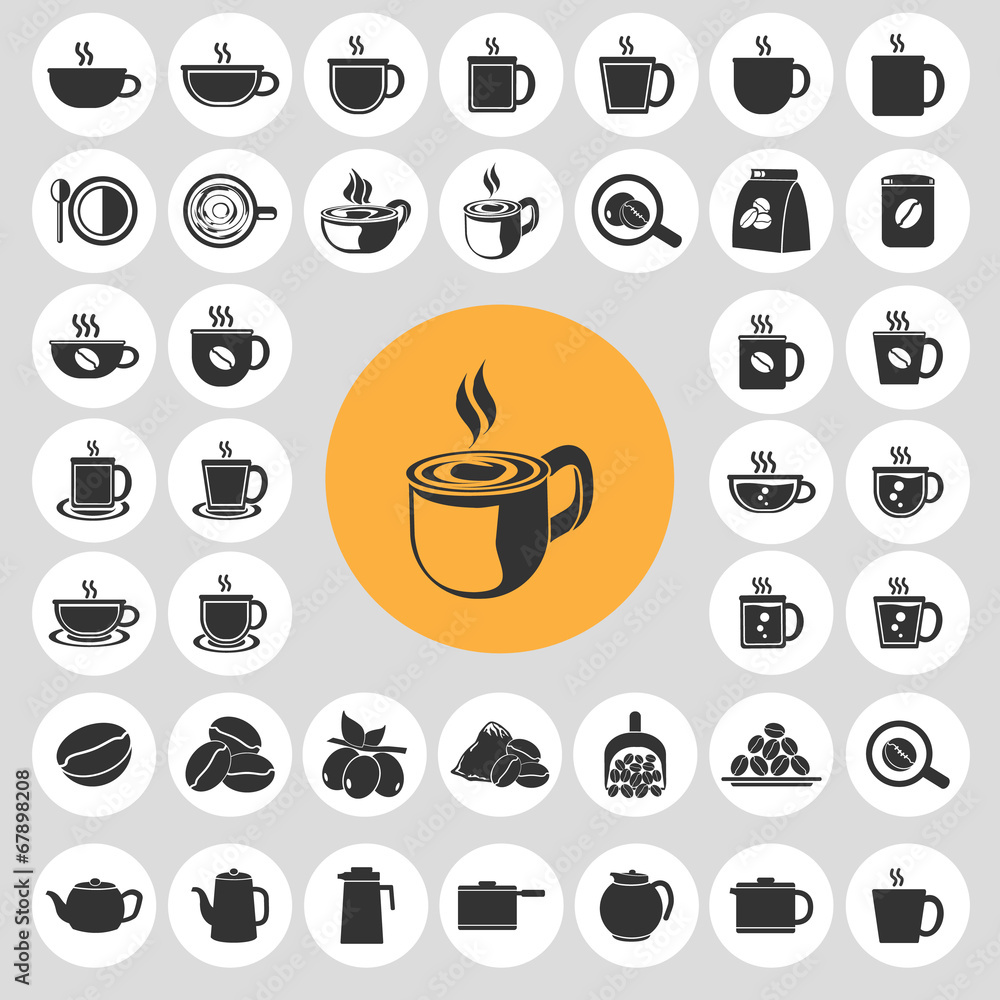 Coffee cup icons set. Illustration eps10 Coffee cup icons set. Illustration eps10