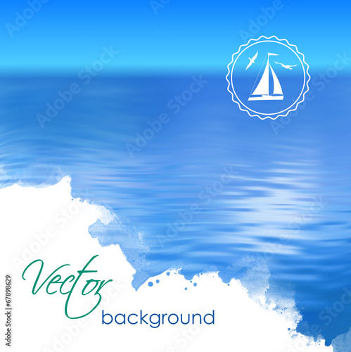 Abstract Vector Blue Water Background