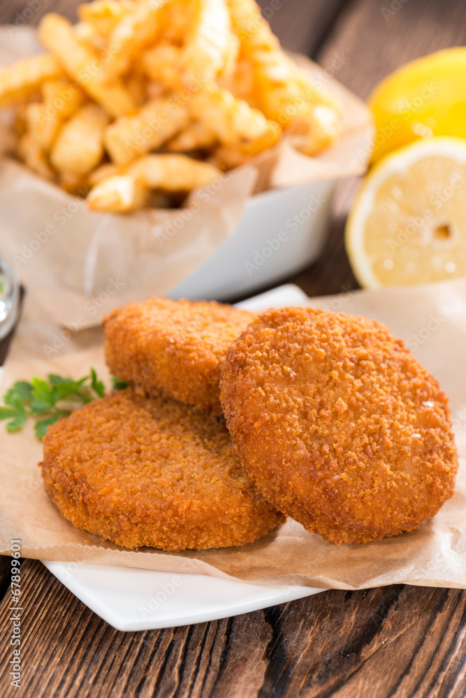 Fishburger with fresh made Chips Fishburger with fresh made Chips