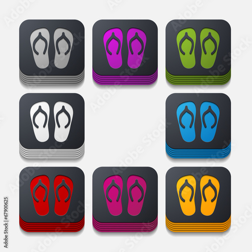 square button: slippers