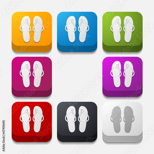 square button: slippers