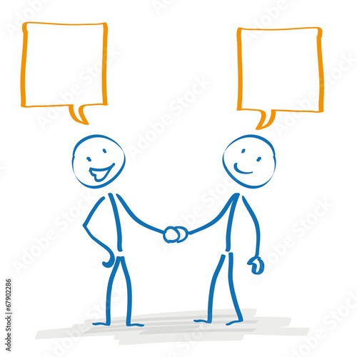 Stickman Handshake Speech Bubbles