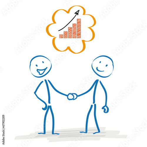 Stickman Handshake Successful Chart