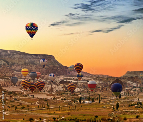 Balloons flying over Cappadocia Turkey