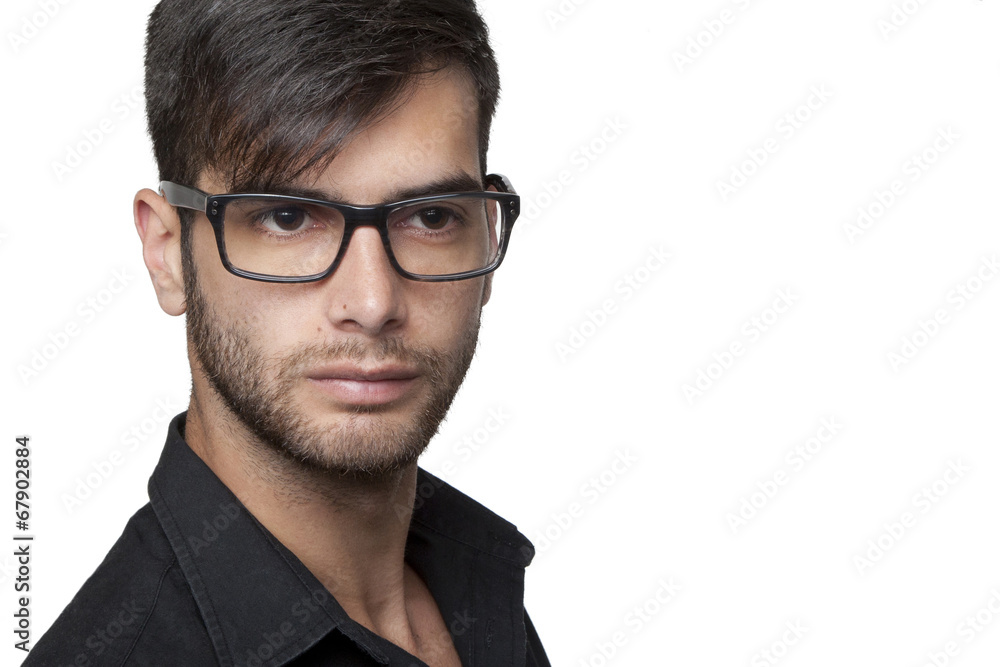 Young modern man with glasses